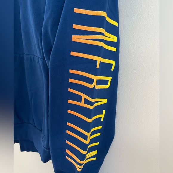 Infrathin Alex Isreal | Heavyweight Navy Hoodie | Sleeve Hit | Men’s XL - Picture 3 of 6